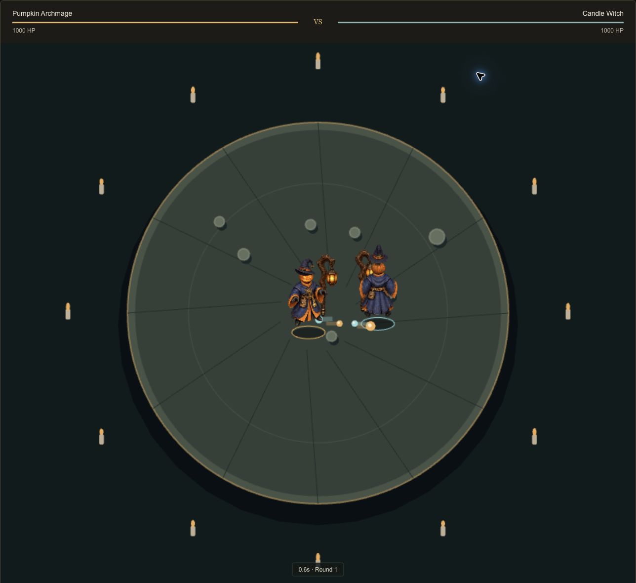 Two wizards in the spell arena